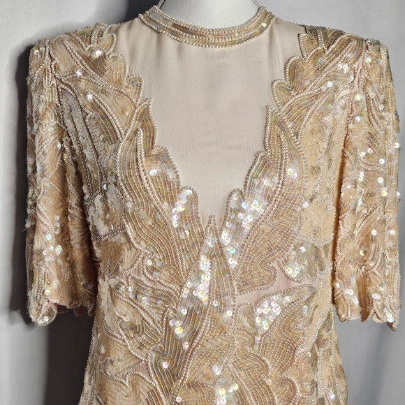 Silk Vintage Sequined Top - Picture 3 of 7